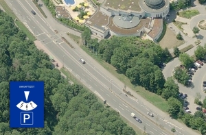 Luftaufnahme der Parkmöglichkeiten an der Stuttgarter Straße